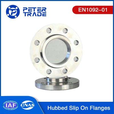 China EN1092-01 PN25 TYPE 12 Carbon Steel And Stainless Steel Hubbed Slip On Flange Steel Hub Flanges for sale