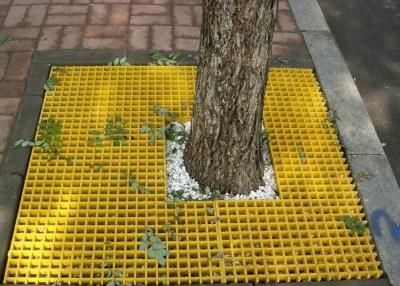 China Molded Fiberglass Plastic Floor Grating For Tree Yellow Color SGS Approval for sale