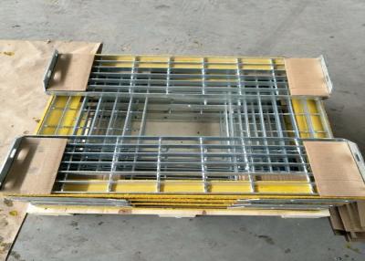China T6 Steel Grating Stair Treads With Yellow Nonskid Nosing Low Carbon Steel for sale