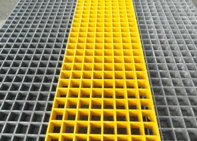 China Roof Terrace Fibreglass Mesh Flooring , 50 X 50 X 50mm Molded FRP Grating for sale