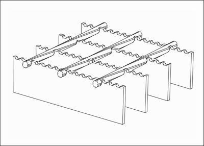 China Zinc Coating Welding Serrated Steel Grating For Outdoor Stair Tread for sale