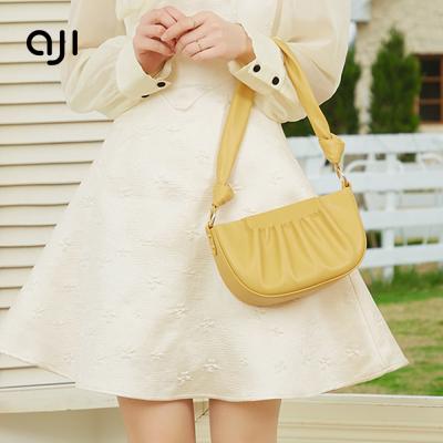 China Lady Aji Custom Soft PU Leather Armpit Wrinkle Cross Handbags Ladies Body Bags - Body Bag Women Shoulder Cross - for sale