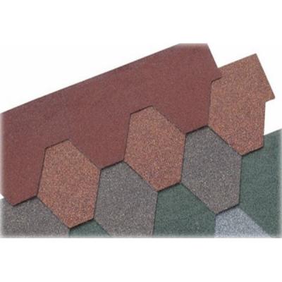 China Customized Shape Tab Asphalt Roof Tiles With Three Dimensional Colored Sand for sale