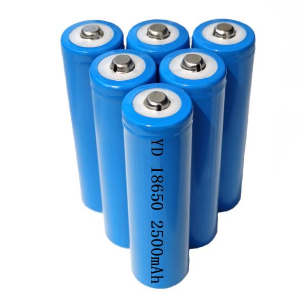 Quality 3.7V 2500mAh 18650 Rechargeable Li Ion Battery for sale