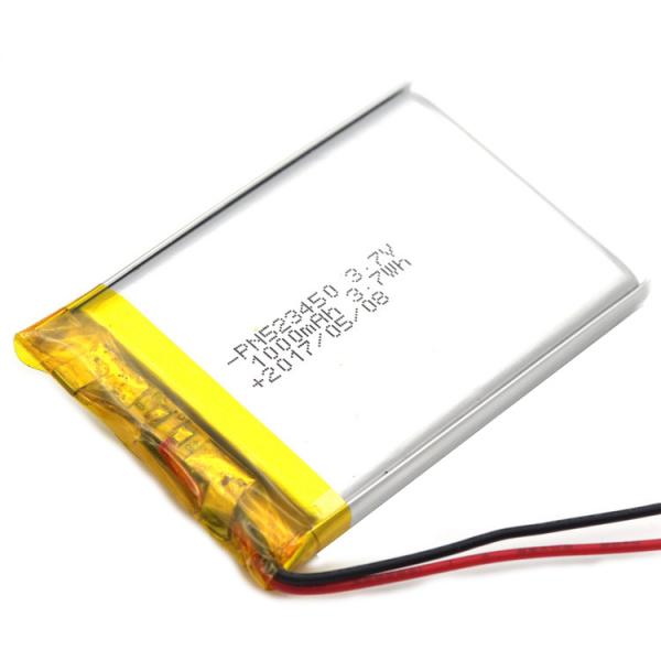 Quality Polymer Battery PL523450 1000mAh 3.7 V Lithium Ion Polymer Battery for sale
