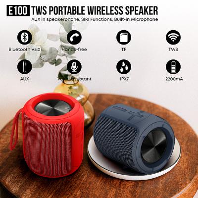 China Waterproof Portable Stereo Bluetooth Speakers , 10W Subwoofer Speaker IPX7 for sale