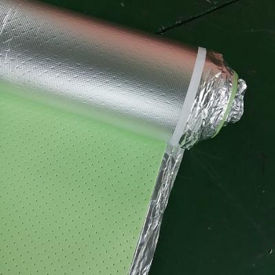 China 2mm Green IXPE With Holes Laminated With Silver Aluminum Foil for sale