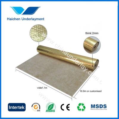 China Heavy Duty Rubber Carpet Underlay 1.6kg/M2-2.7kg/M2 In Golden Foil Te koop