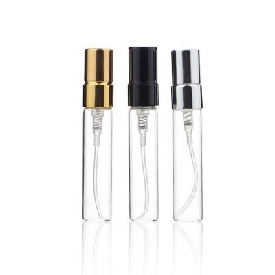 China High Qiality 3ml 5ml 10ml High Quality Clear Trial Perfume Bottle Ready To Ship With Silver Gold Black Cap for sale