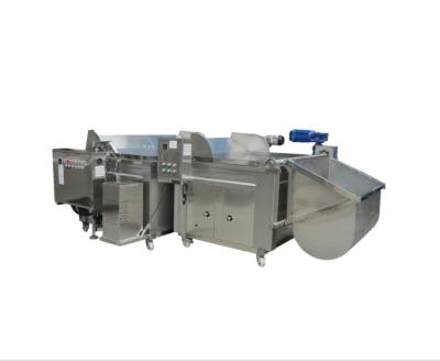 China Electric Heating Automatic Fryer Machine with Auto Loading And Discharging For Pork, meat, peanut Te koop