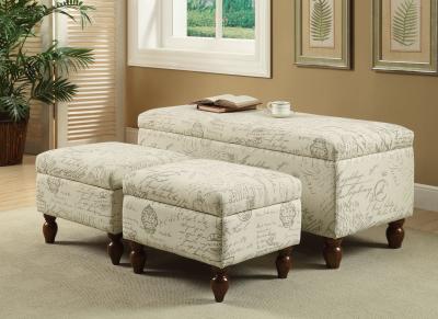China Round Legs Upholstered Bench Seat , Bedroom Ottoman Storage Bench With COM for sale