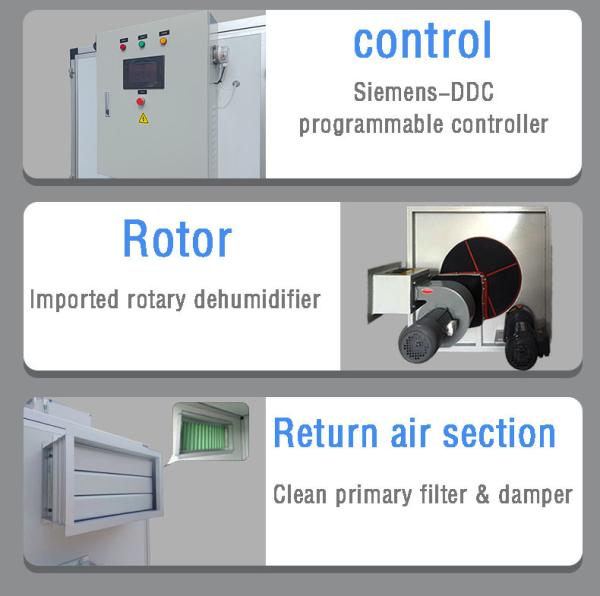 Quality Energy Saving Type High Moisture Removal Rotary Dehumidifier For Dehumidificatio for sale