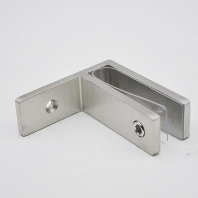 China Stainless steel Glass clamps 90 degree RS2315 wall to glass, 70X25mm, thickness 5mm, SS304 satin, mirror, black for sale