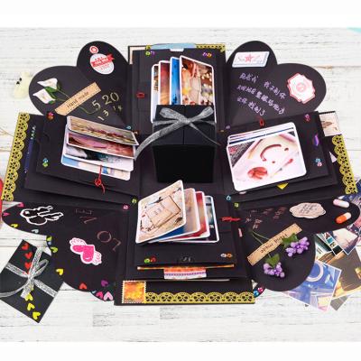 China Explosion Gift Box DIY Scrapbooking Set Handmade Photo Album with 6 Faces for Christmas Gift Wedding Memory Book for sale