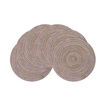 China Round Braided Placemats Dinner Kitchen Set Tables Woven Heat Resistant Washable Non-Slip Place Mats for sale