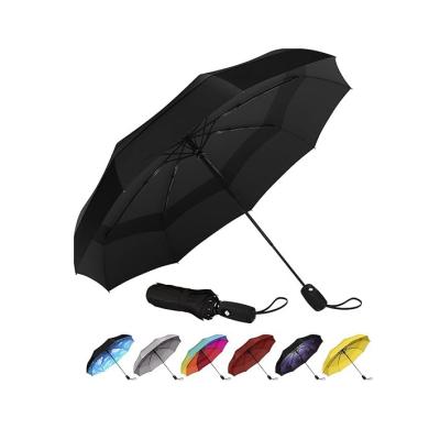China Black Advertising Gift Fully Automatic Umbrella Custom Strong Umbrella Windproof for Women Adult Girls for sale