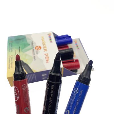 China Cheapest Wholesale Fibre Nibs Marker Pen Custom Non Toxic Non-erasable Permanent Waterproof Marker Pen for sale