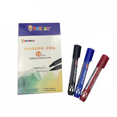 China Non-erasable Oil Based Permanent Paint Black Ink Waterproof Marker Pen with Custom Logo for sale