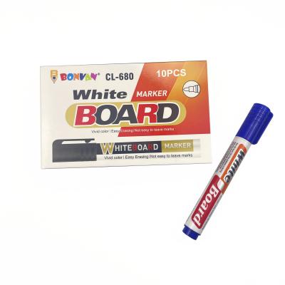 China Bonvan Custom Factory Price Low Odor Dry Erase Markers Black Whiteboard Marker Plastic for sale