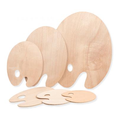 China Paint Color Mix Palette Tray Personnalisable Custom Logo Wood Palette with Thumb Hole for sale