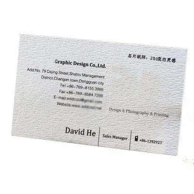China Luxury custom printing embossed 500gsm cotton paper cardboard name business card for sale