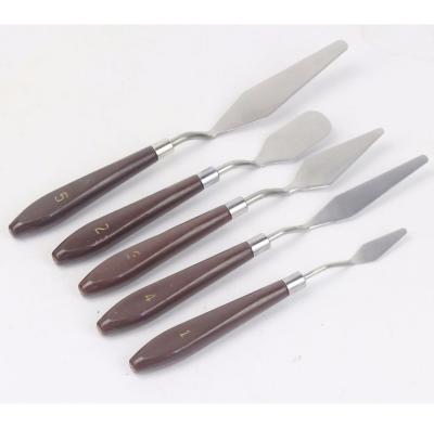 China craft metal spatula 5pcs artist painting knife set oil painting palette knife for painting putty scraper for sale