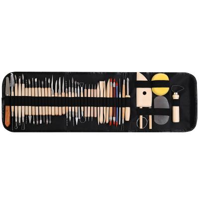 China wholesale 31 Pcs/set Pottery DIY Tool Set Clay Ceramic Wooden Handle Shaping Modeling Clay Sculpting Pottery Tool Sets Kit for sale