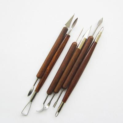 China Clay sculpture pottery tools 6 piece set pottery clay handmade carving scraper clay tools for sale