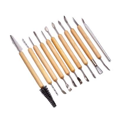 China DIY clay sculpting tools simple wooden clay modeling tools factory direct supply carving tool set for sale