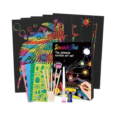 China Scratch Off Paper Set Fun Arts and Crafts Paper for Kids Birthday & Christmas Gifts for sale