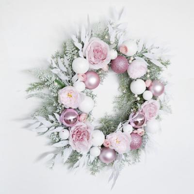 China Waterproof Artificial Plant Wall Panels Eucalyptus Wreath UV Resistent For Wedding Decoration for sale