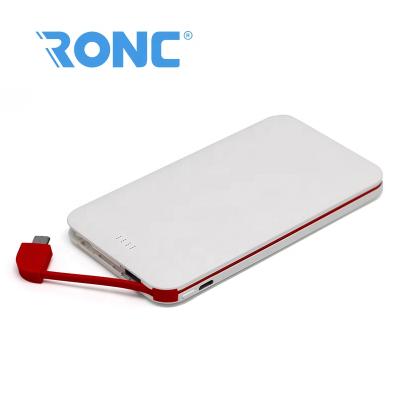 China Fast Charging Charger New Arrivals Portable Build-in Cable Cell Power Bank 5000mah for sale