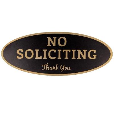 China House Custom Reflective Sign Metal Oval No Soliciting Sign Printable for sale