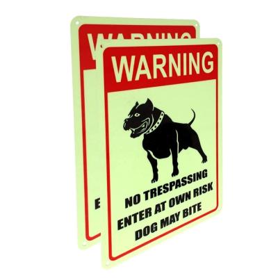 China Yards Warning Photoluminescent Safety Products Aluminum Beware Of Dog Symbol for sale