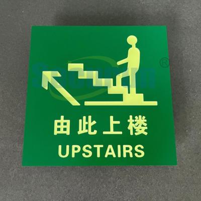 China Square Photoluminescent Safety Products Office Upstairs Signs for sale
