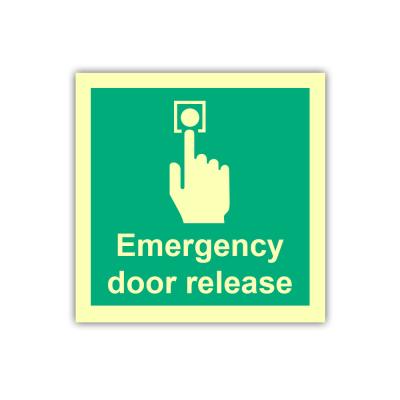 China ODM Warning PVC Photoluminescent Fire Signs Emergency Door Release Sign for sale