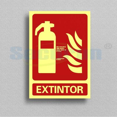 China Custom Aluminum Photoluminescent Fire Signs For Extinguisher for sale