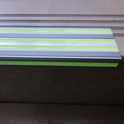 China Waterproof Anti Slide Aluminum Stair Nosing Photoluminescent Egress Tile Step Treads for sale