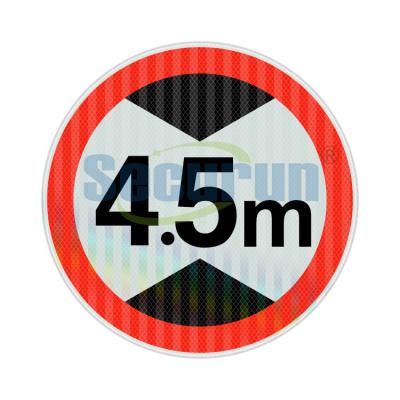 China 3mm Aluminum Safety Custom Reflective Sign 4.5M Height Restriction Road Sign for sale