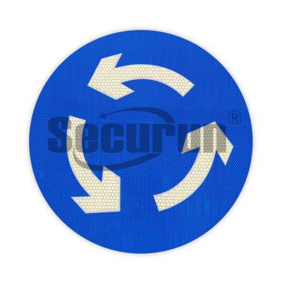 China Reflective Lanes Road Roundabout Ahead Sign Aluminum OEM for sale