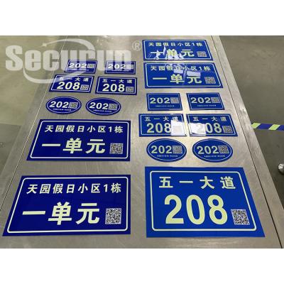 China Weatherproof Aluminum Reflective Address Numbers Signs For Building Apartment for sale