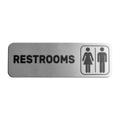 China Restroom Metal Toilet Sign Plate Stainless Steel Bathroom Signs ODM for sale