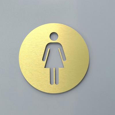 China 1mm Metal Custom Reflective Sign For Unisex Bathroom Restroom Door for sale
