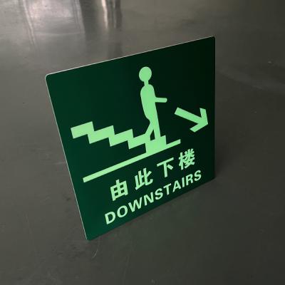China Aluminum Downstairs Luminous Safety Warning Signs Photoluminescent Safety Products for sale