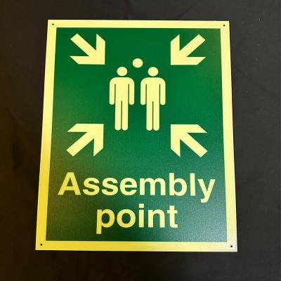 China 300 X 400mm Photoluminescent Assembly Point Signage Glow In The Dark for sale
