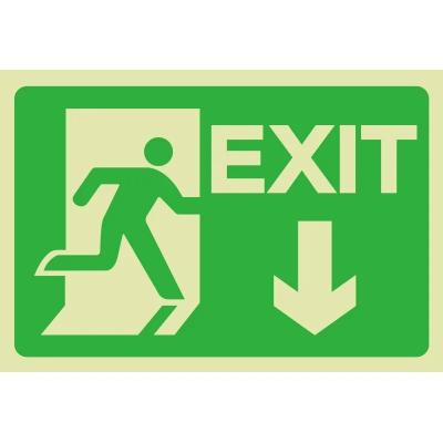 China Glow In The Dark Exit Sign Green Mounting Hardware Included For Simple Installation zu verkaufen