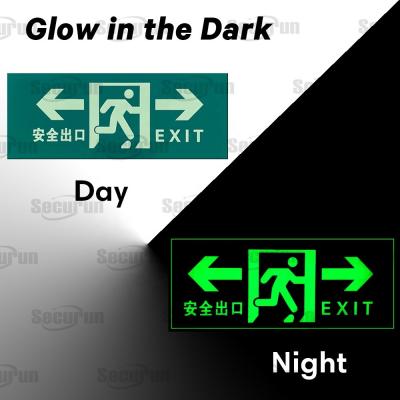 China Wall Mount Implementation Safety Fire Exit Sign With 8 - 10 Hours Glow Duration Te koop