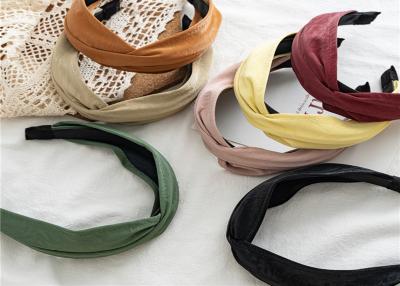 China GLH008 Vintage solid color leather pu headbands cross hair hoop pressure hair out online celebrity headwear for sale