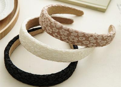 China GLH020 Romantic lace relief print elastic flower headband hair hoop headband sponge for sale