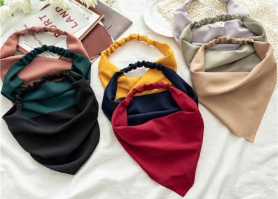 China Solid color chiffon triangle scarf custom hair bands women's simple elastic headscarf all match headwear for sale